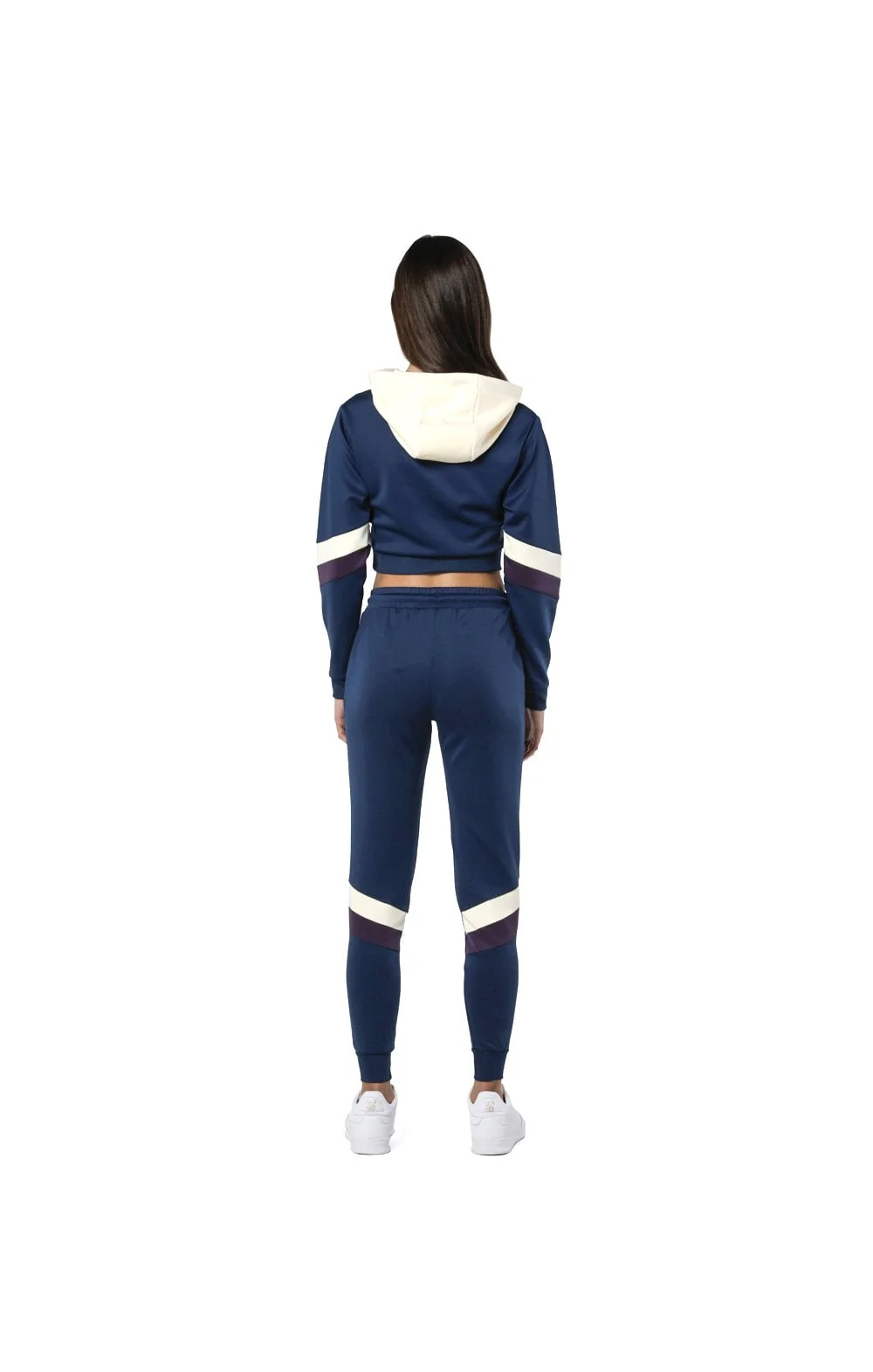 SikSilk Retro Cropped Panel Hoodie – Teal - Image 7