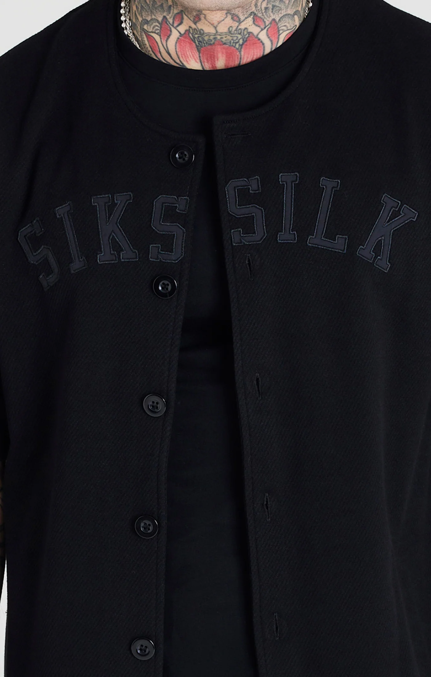 Black Applique Logo Baseball Jersey - Image 2