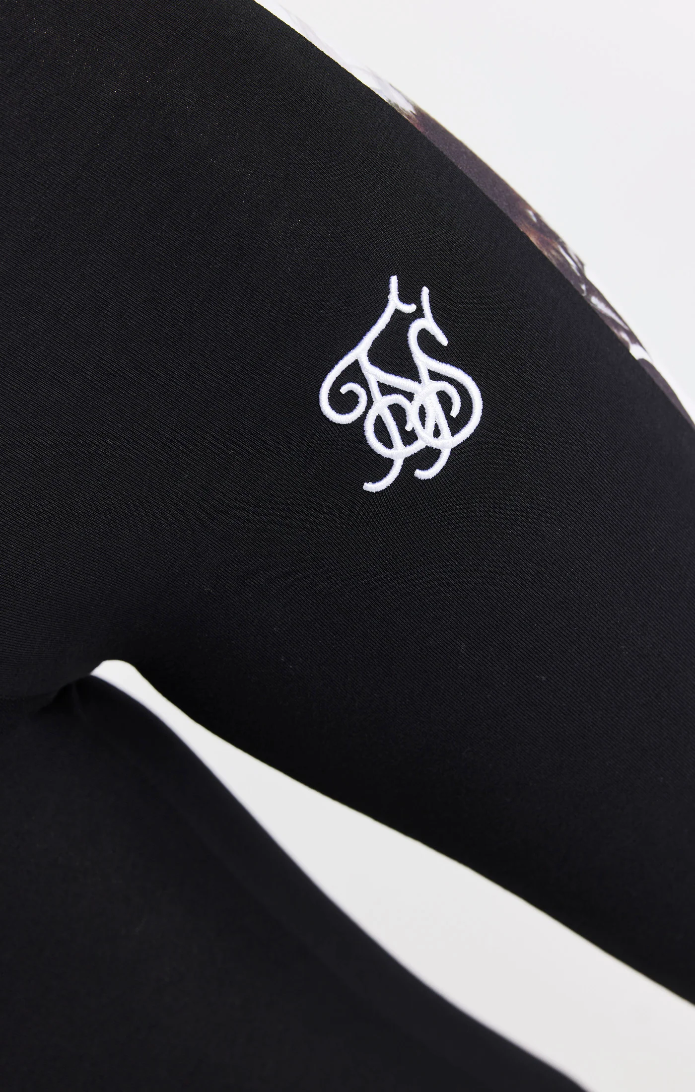 SikSilk Retro Fire Leggings - Black & Ecru - Image 5