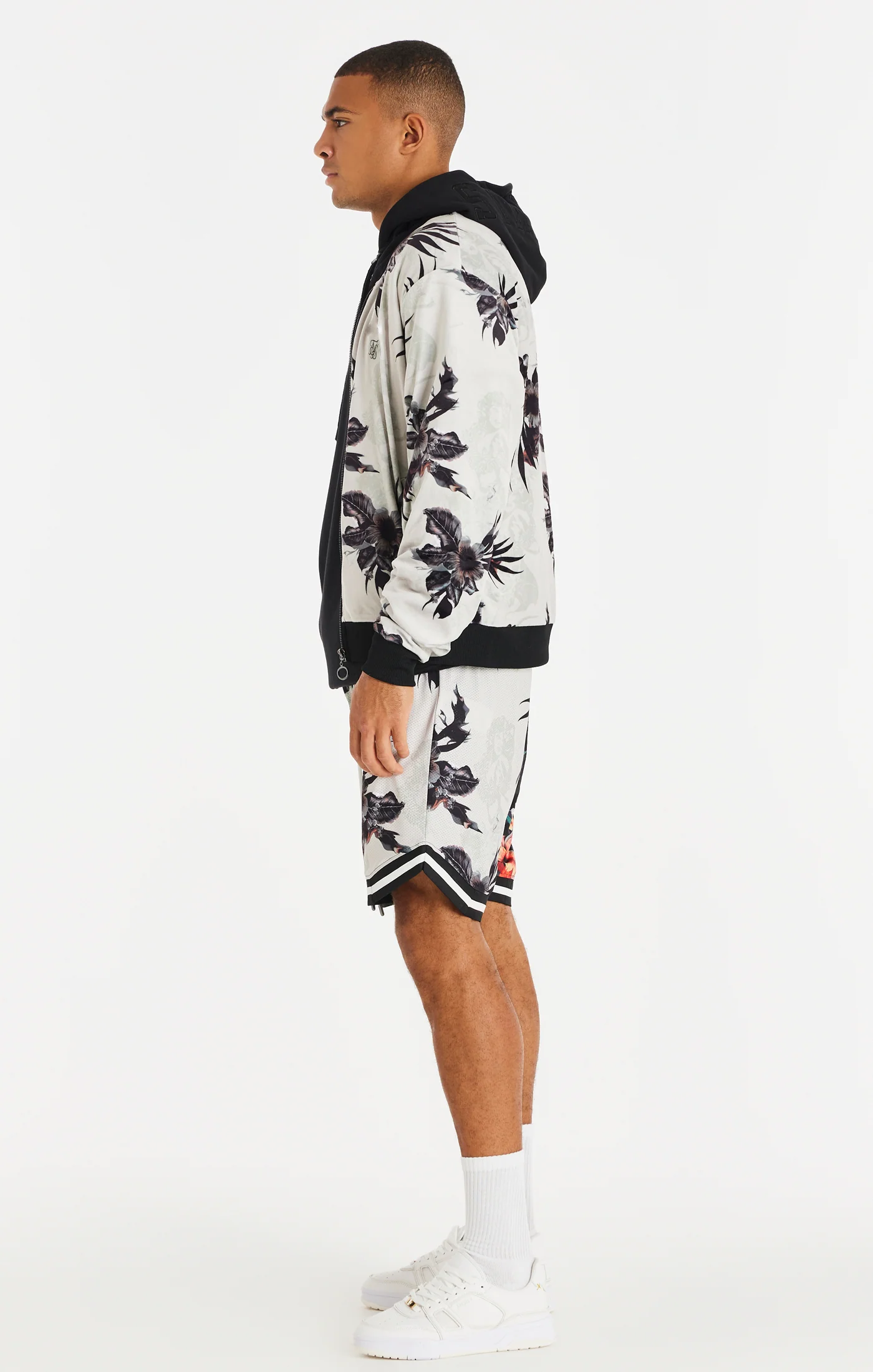 Black Retro Fire Velour Bomber - Image 5