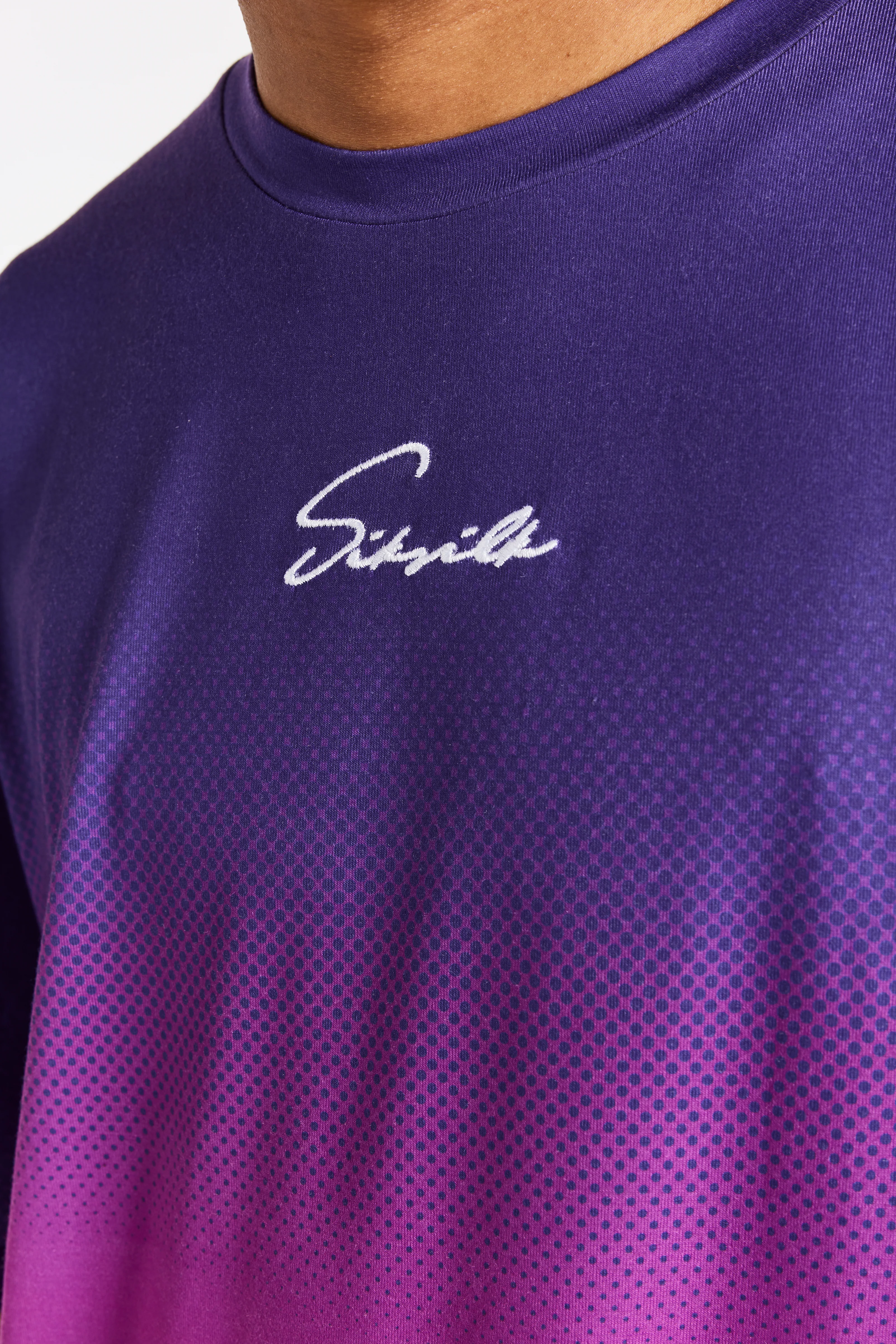 SikSilk Retro Flash Relaxed Fit Tee - Purple Pink & Orange - Image 2