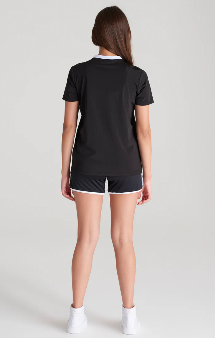 Girls Black Retro Football Cropped Jersey - Image 5