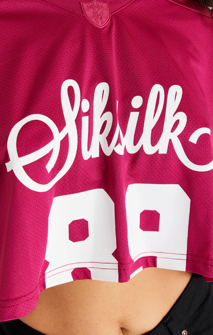 Pink Retro Football Crop Jersey - Image 2