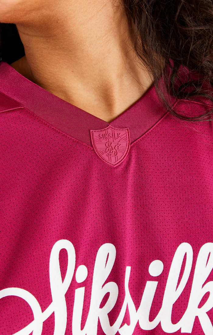 Pink Retro Football Crop Jersey - Image 3