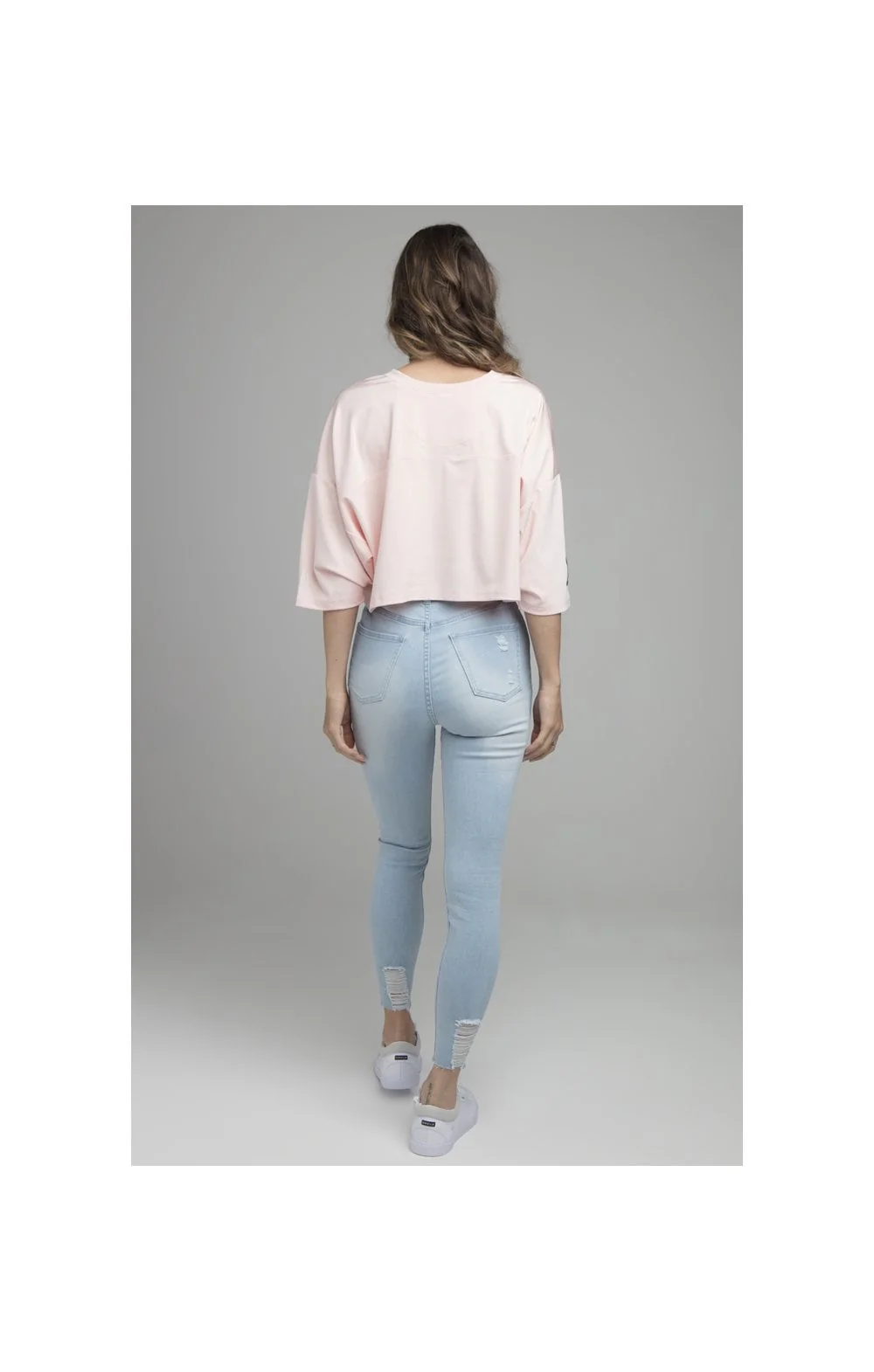 SikSilk Retro Football Crop Jersey - Pink - Image 5