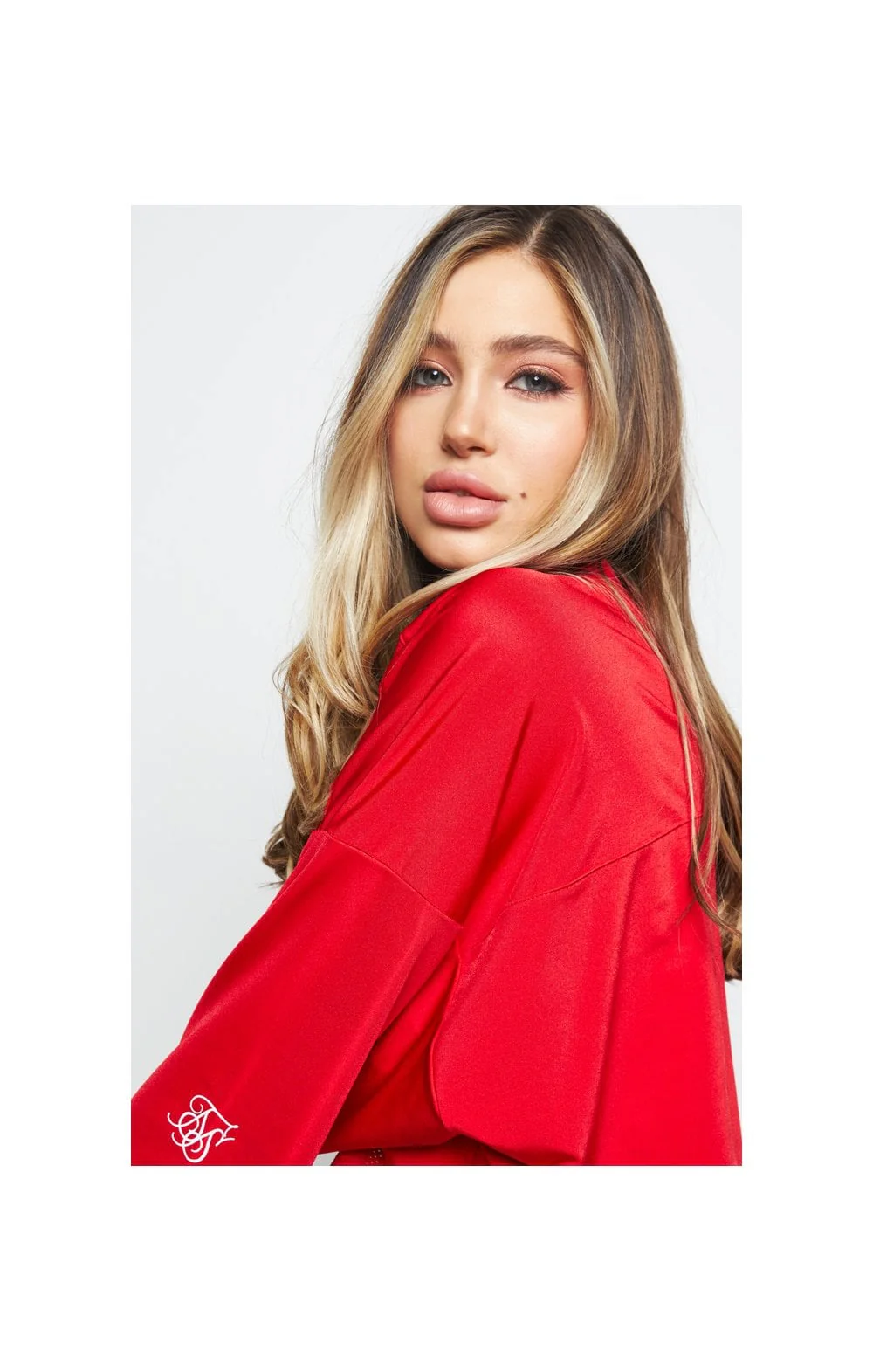 SikSilk Retro Football Crop Jersey - Red - Image 3