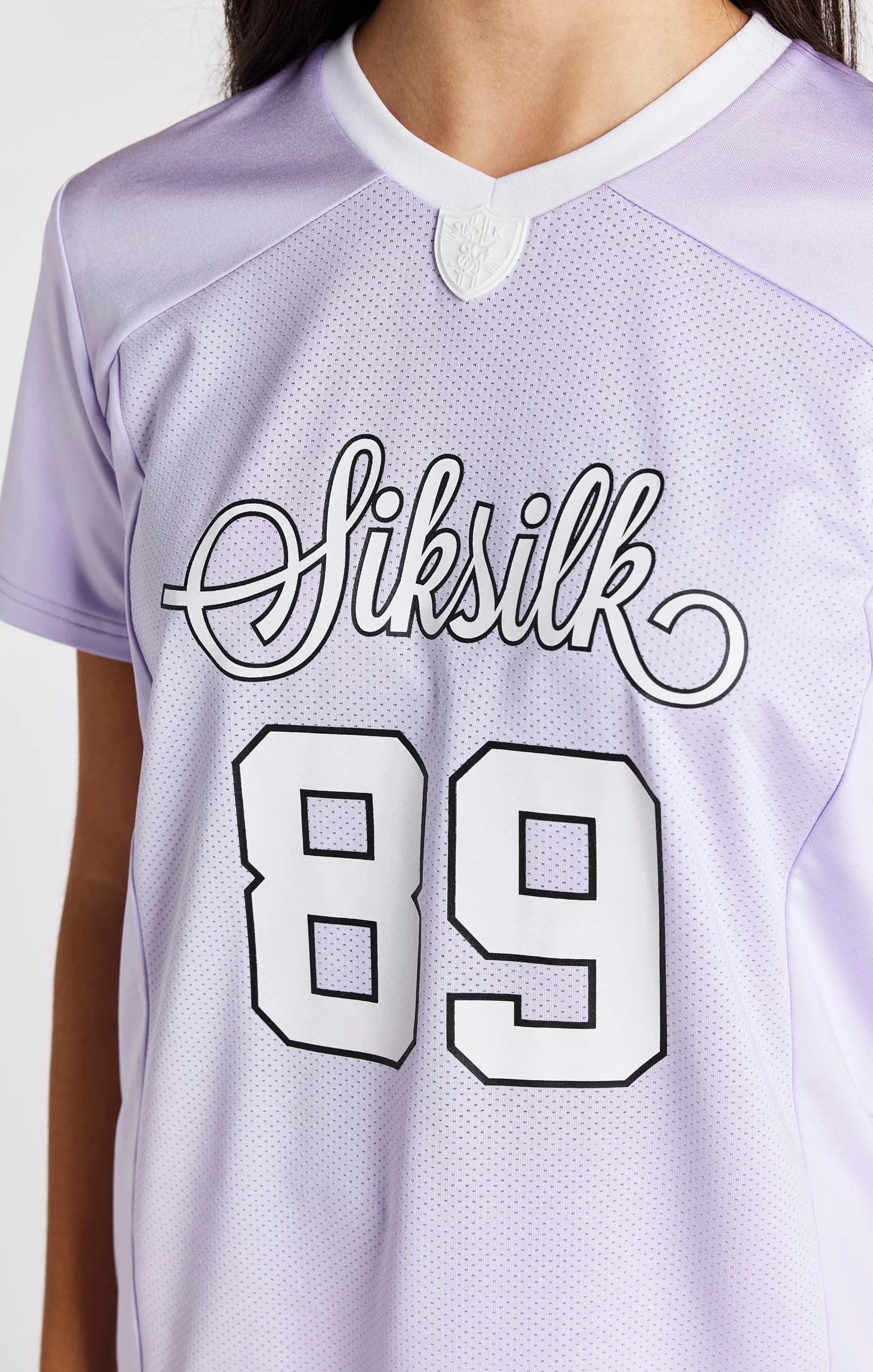 Girls Purple Retro Football Jersey - Image 2