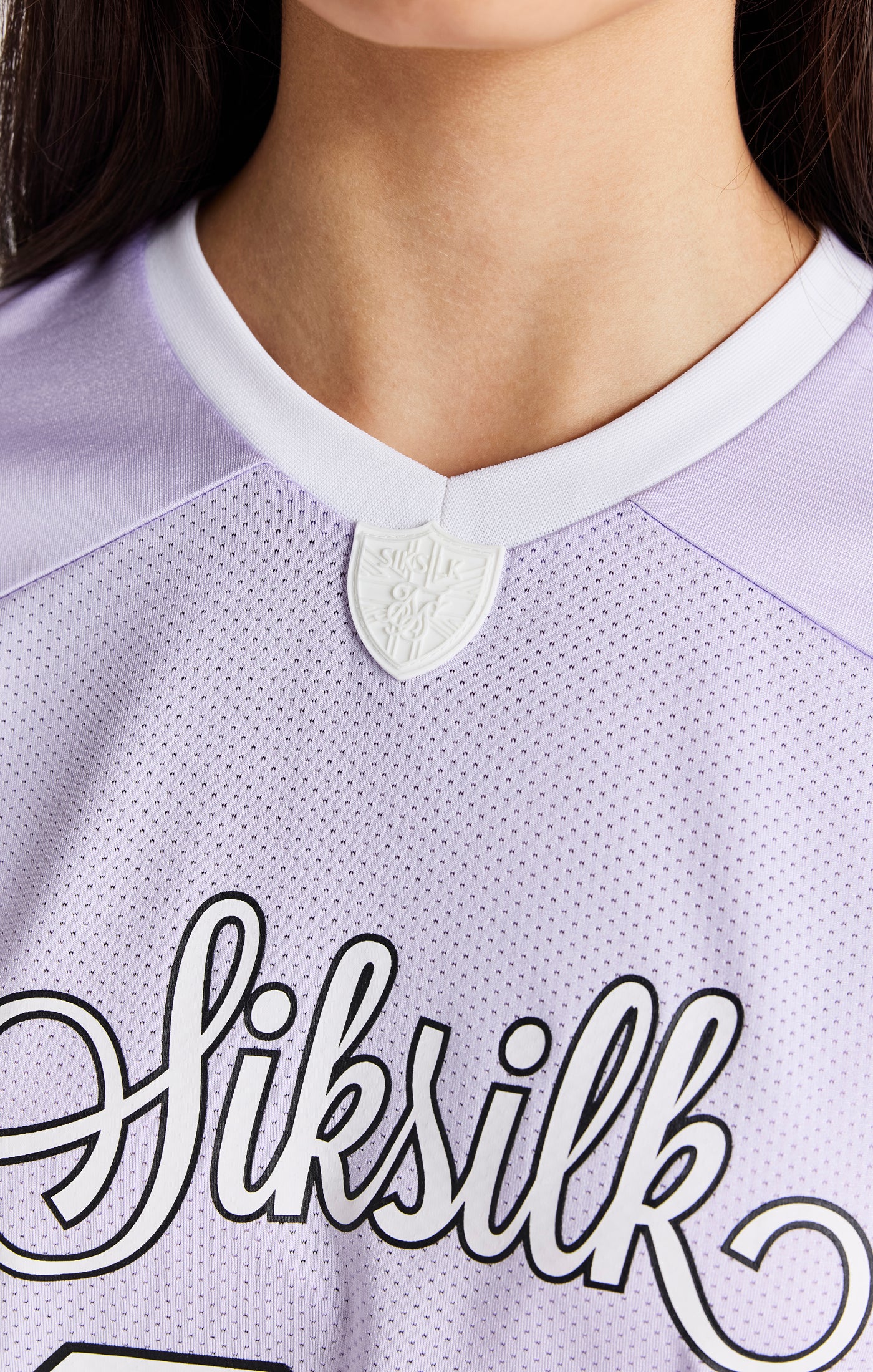 Girls Purple Retro Football Jersey - Image 6