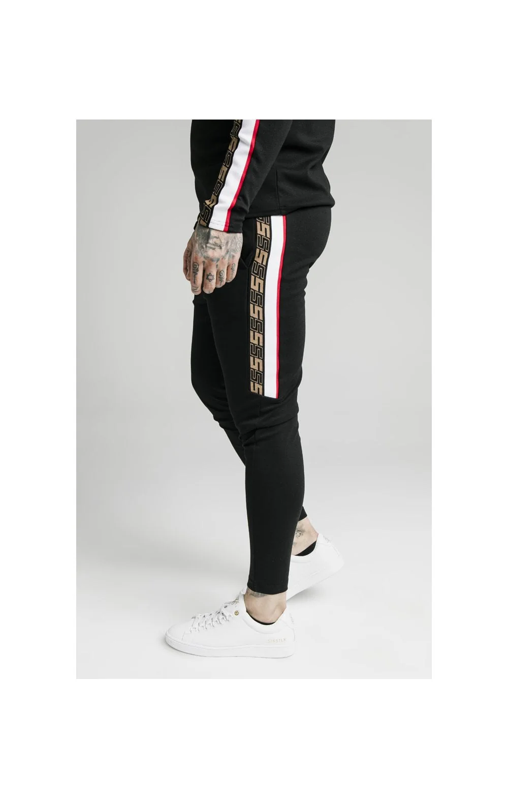 SikSilk Retro Jacquard Athlete Pants - Black - Image 2
