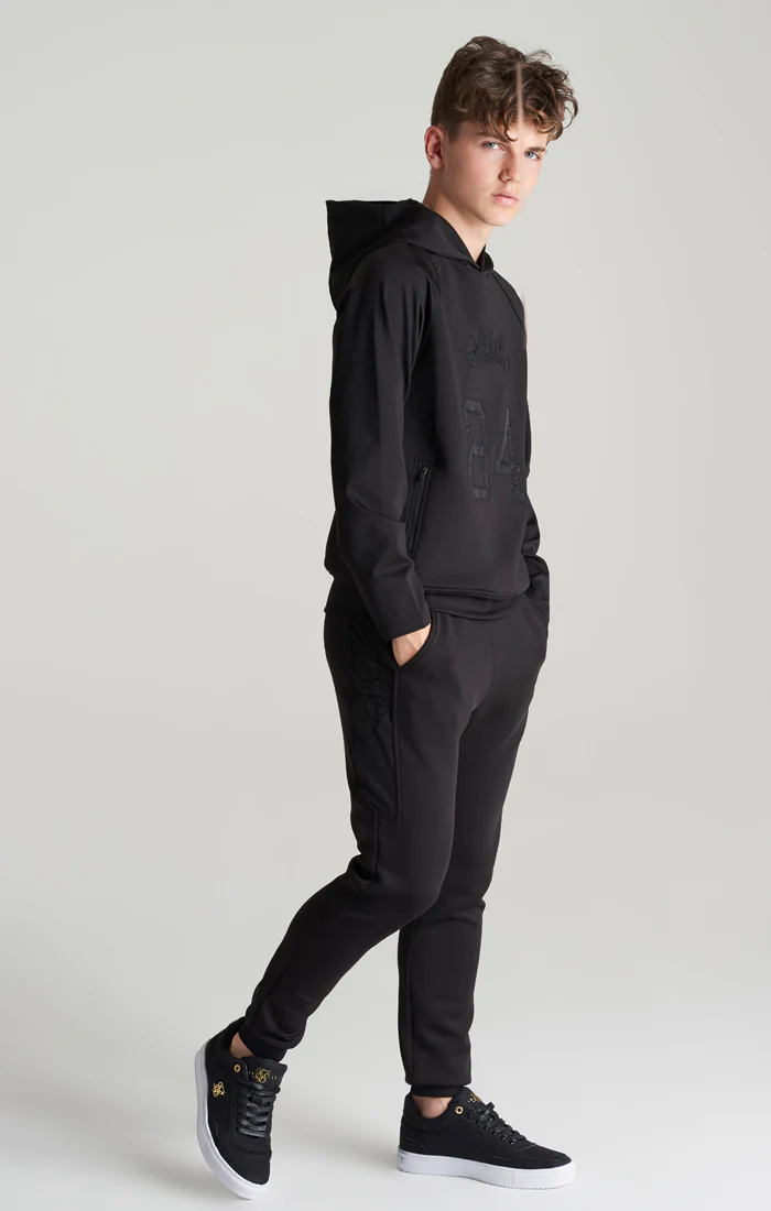 Boys Black Overhead Hoodie - Image 3