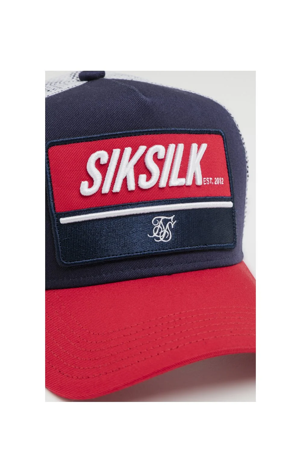 SikSilk Retro Patch Trucker - Red White & Blue - Image 2