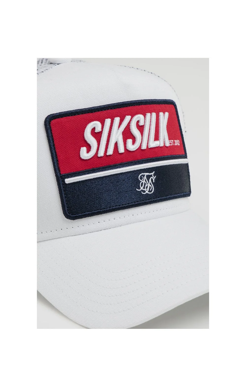 SikSilk Retro Patch Trucker - White - Image 2