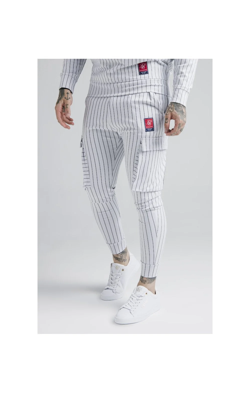 SikSilk Retro Sport Cargo Jogger SikSilk - White