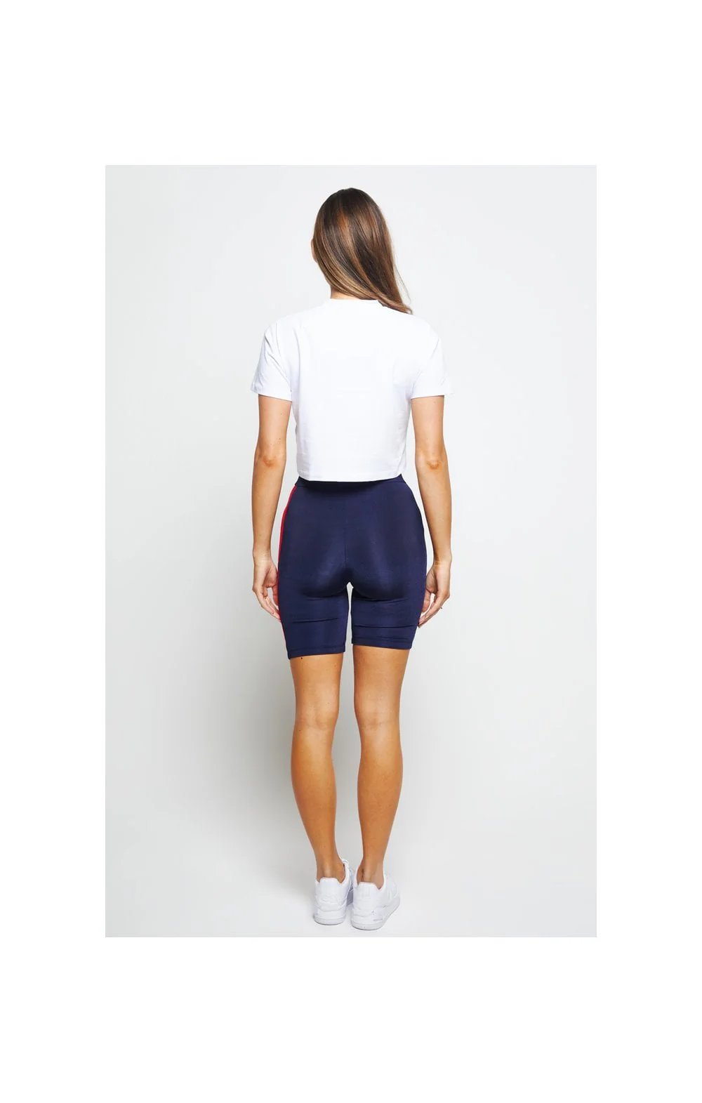 SikSilk Retro Sport Crop Tee - White - Image 4