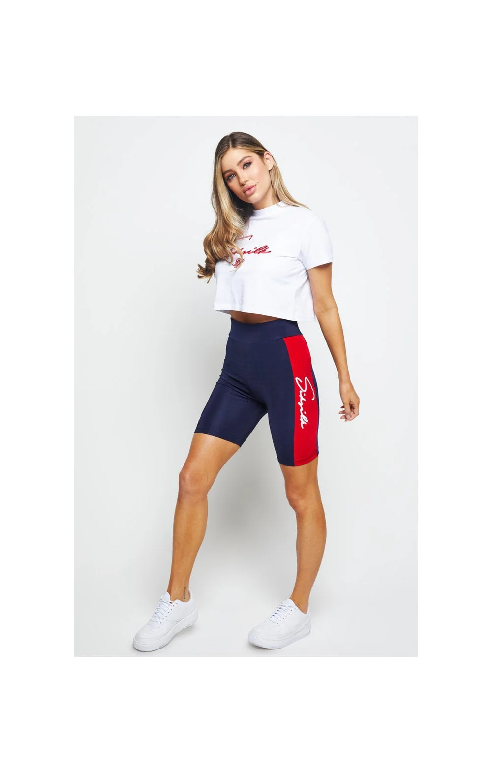 SikSilk Retro Sport Crop Tee - White - Image 7
