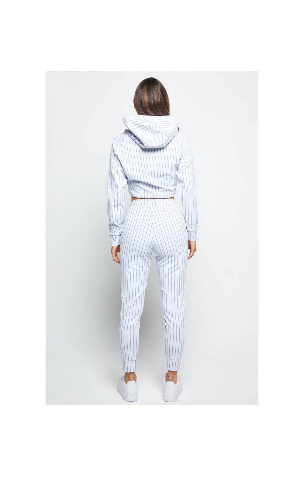 SikSilk Retro Sport Hoodie - White & Black - Image 7