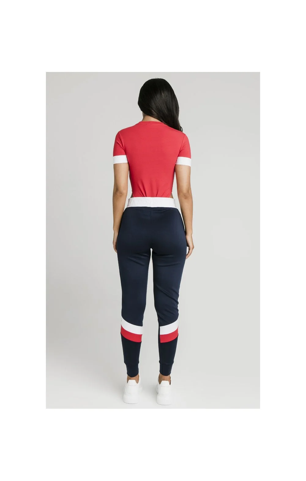 SikSilk Retro Sport Taped Joggers - Navy - Image 9