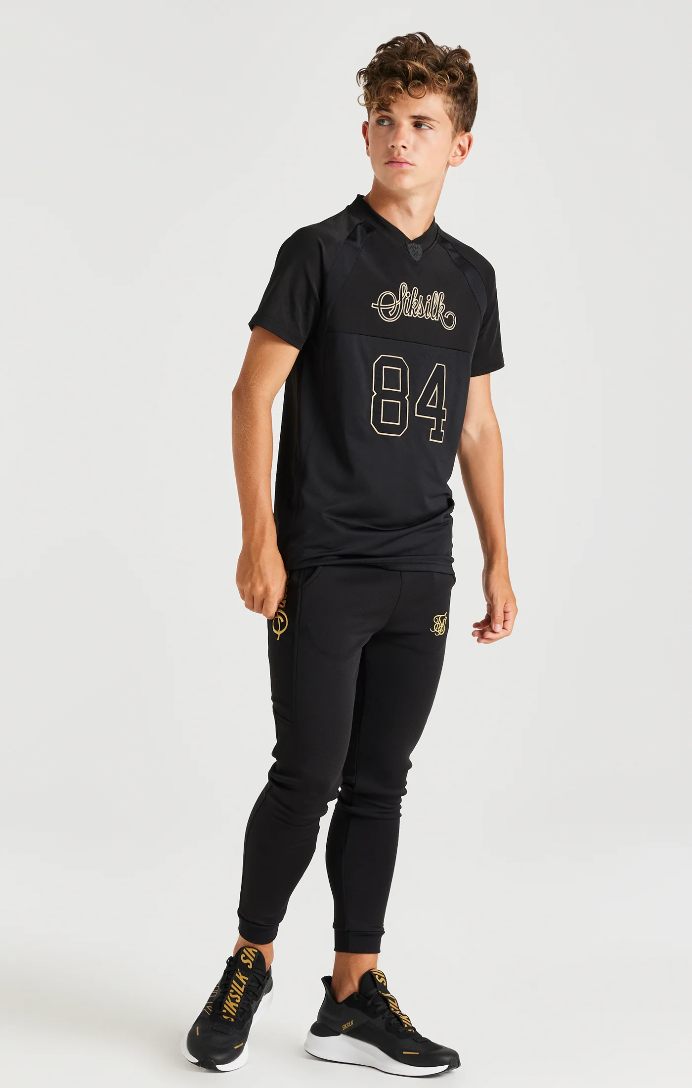Boys Black Retro Sports T-Shirt - Image 3