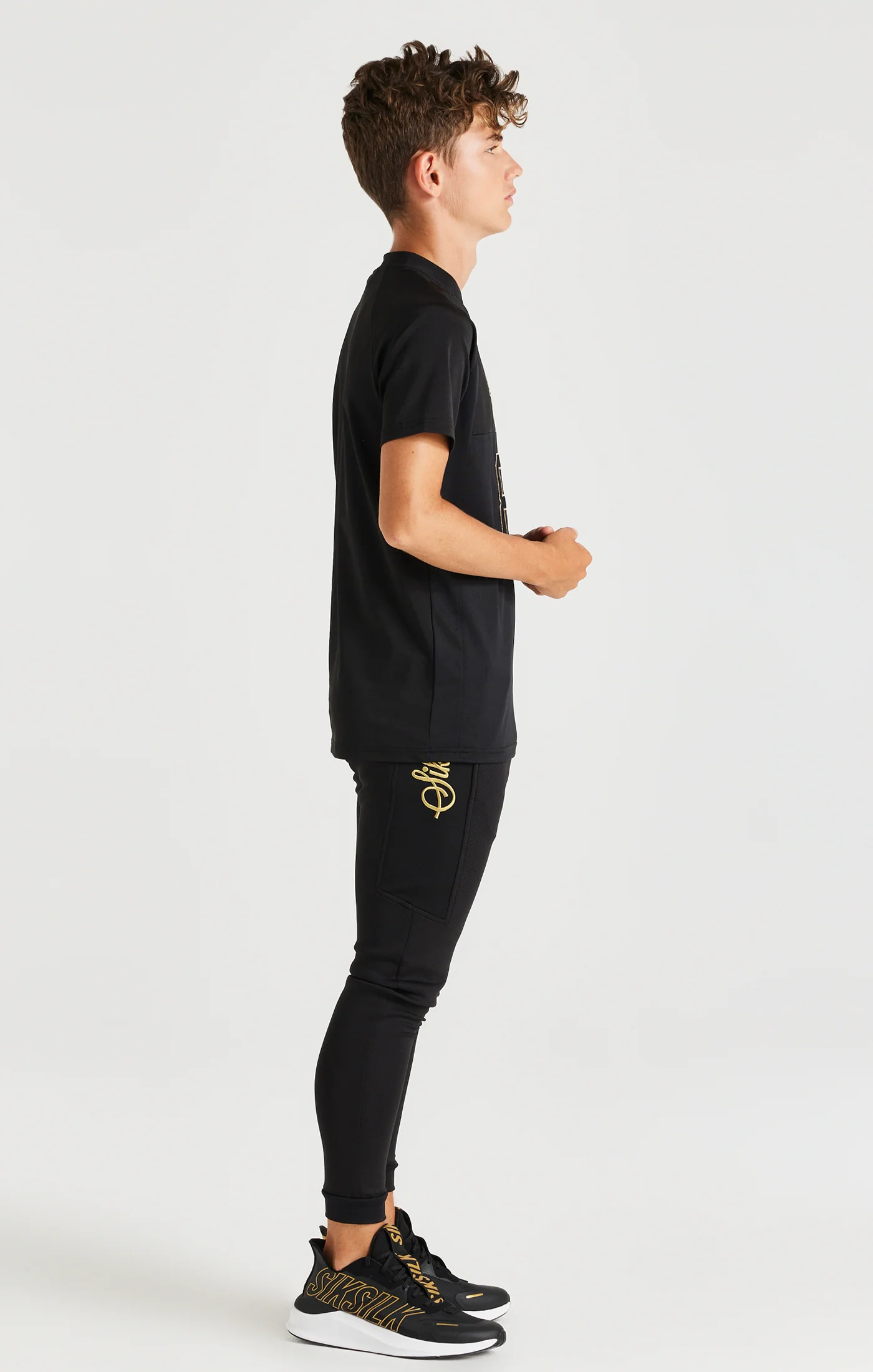 Boys Black Retro Sports T-Shirt - Image 4