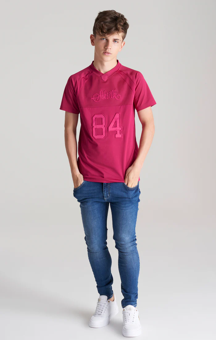 Boys Pink Retro Sports T-Shirt - Image 4