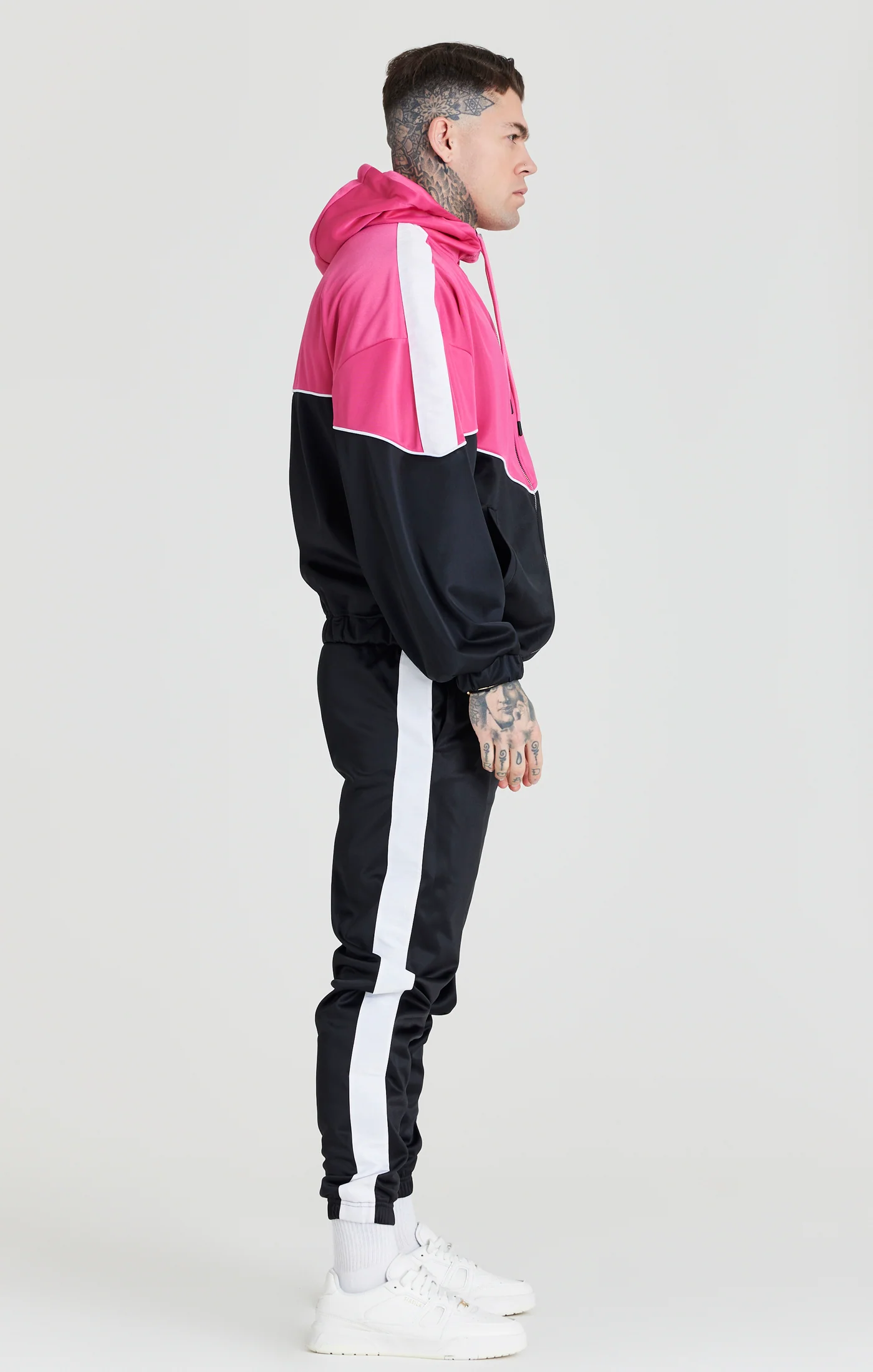 Black Tape Zip Thru Track Jacket - Image 4