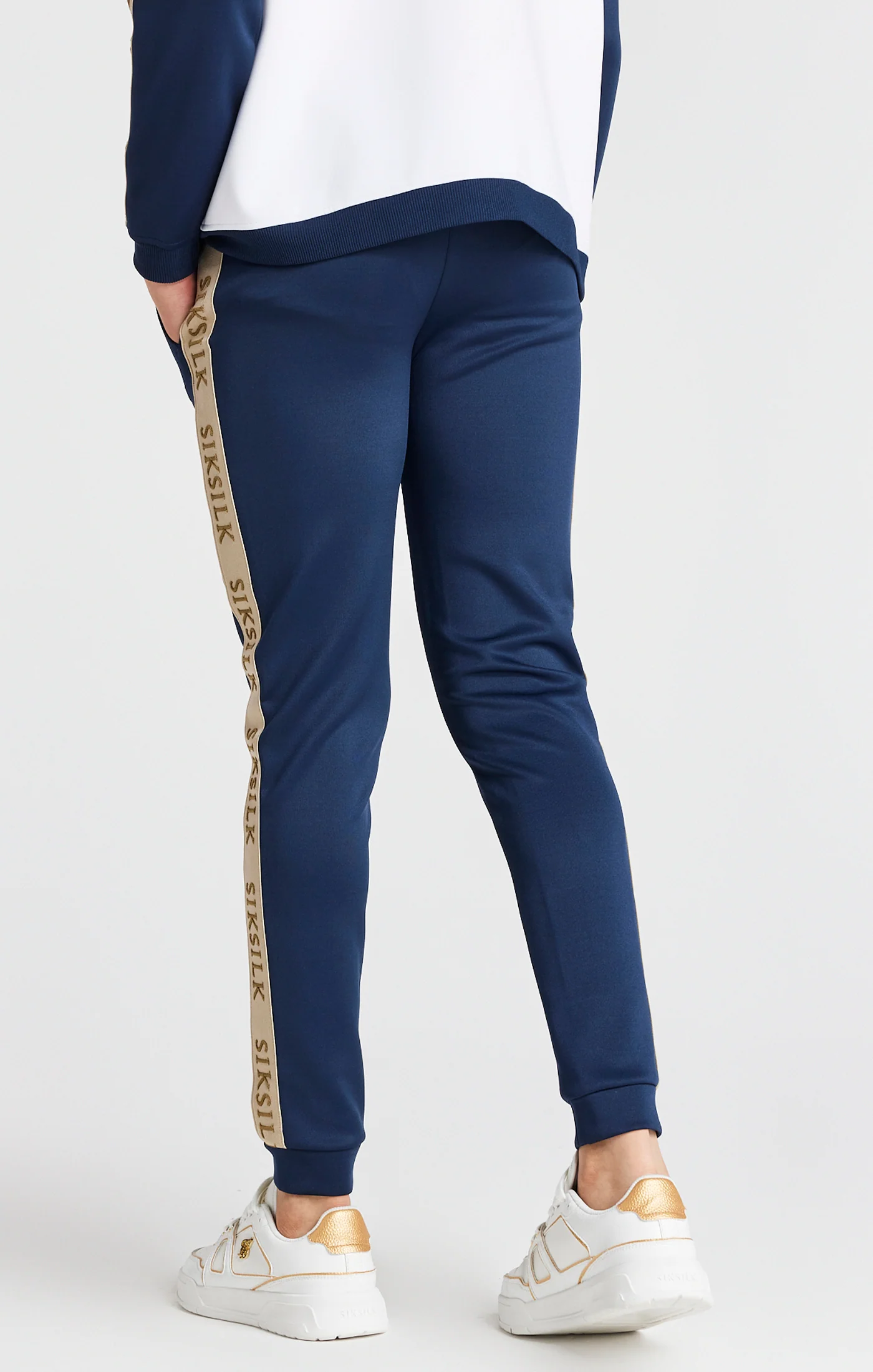 Boys Navy Retro Pleated Track Pant - Image 4