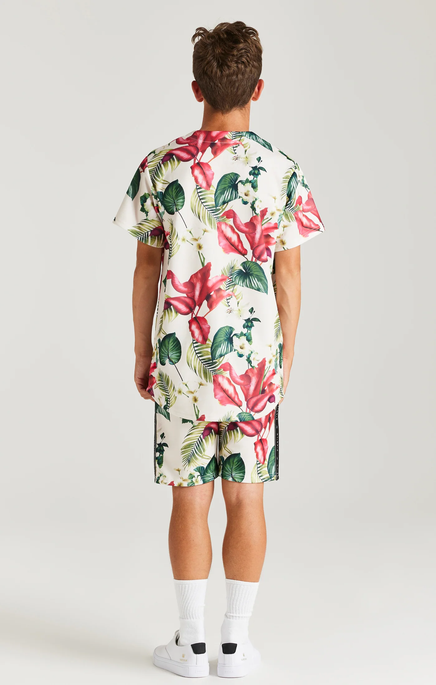 SikSilk Retro Tropics Baseball Jersey - Ecru - Image 5