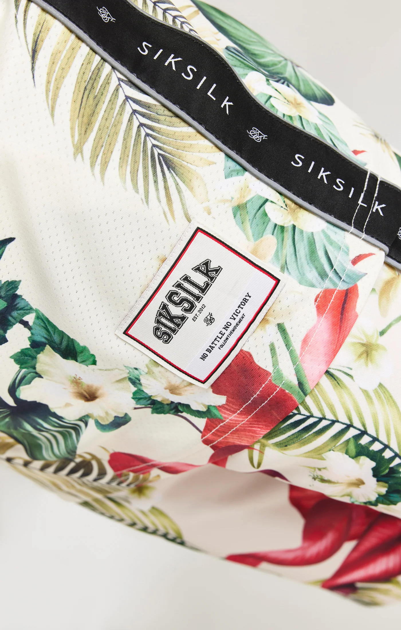 SikSilk Retro Tropics Tape Shorts - Ecru - Image 6