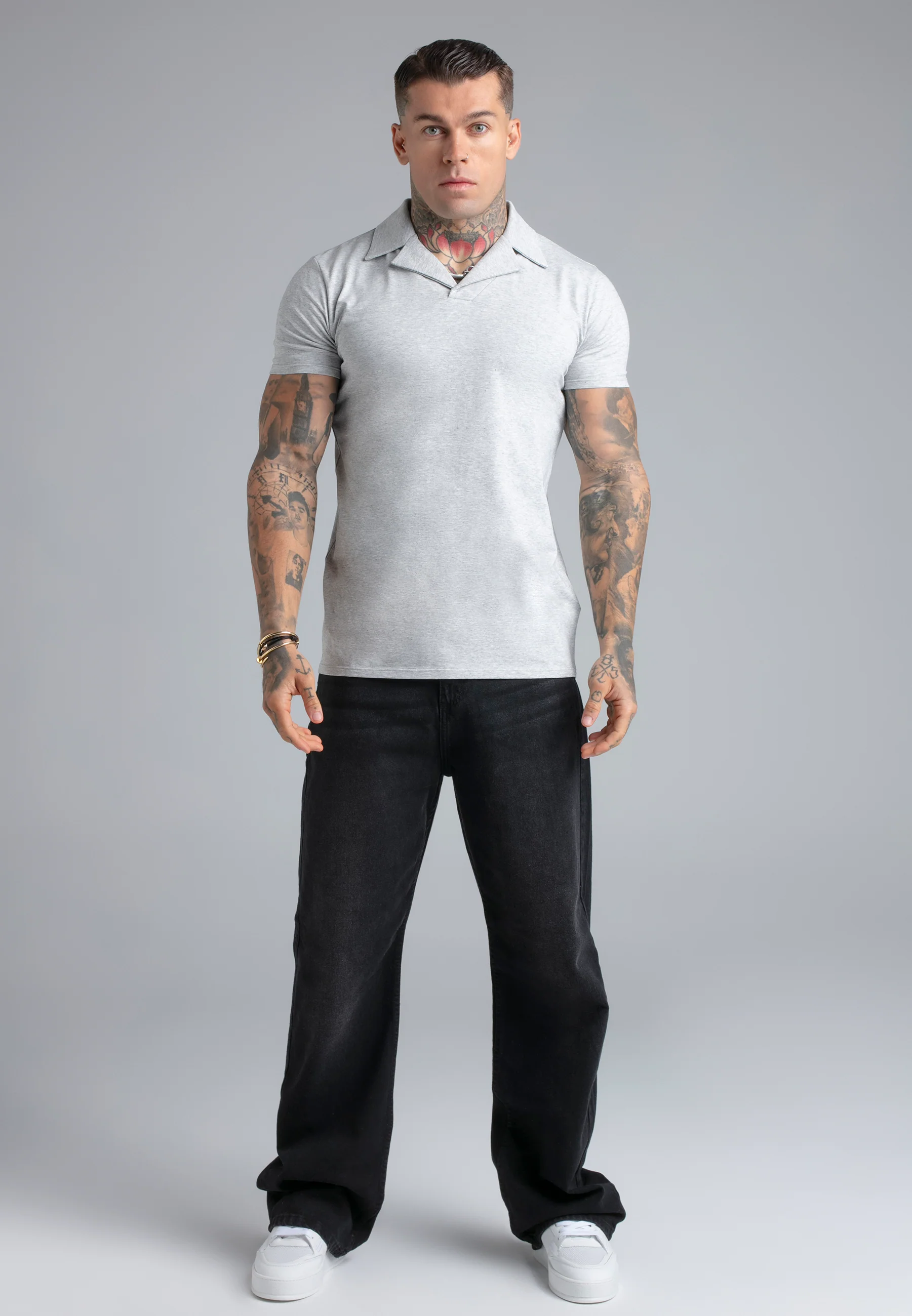 Grey Marl Revere Polo - Image 3