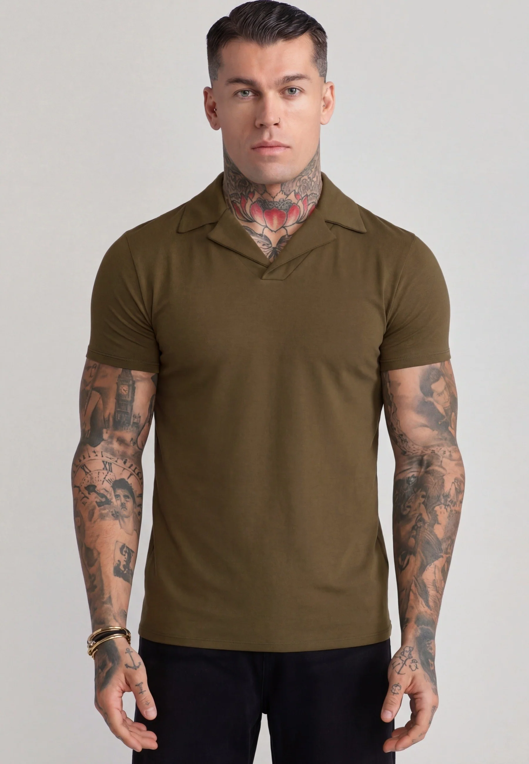 Khaki Green Revere Polo