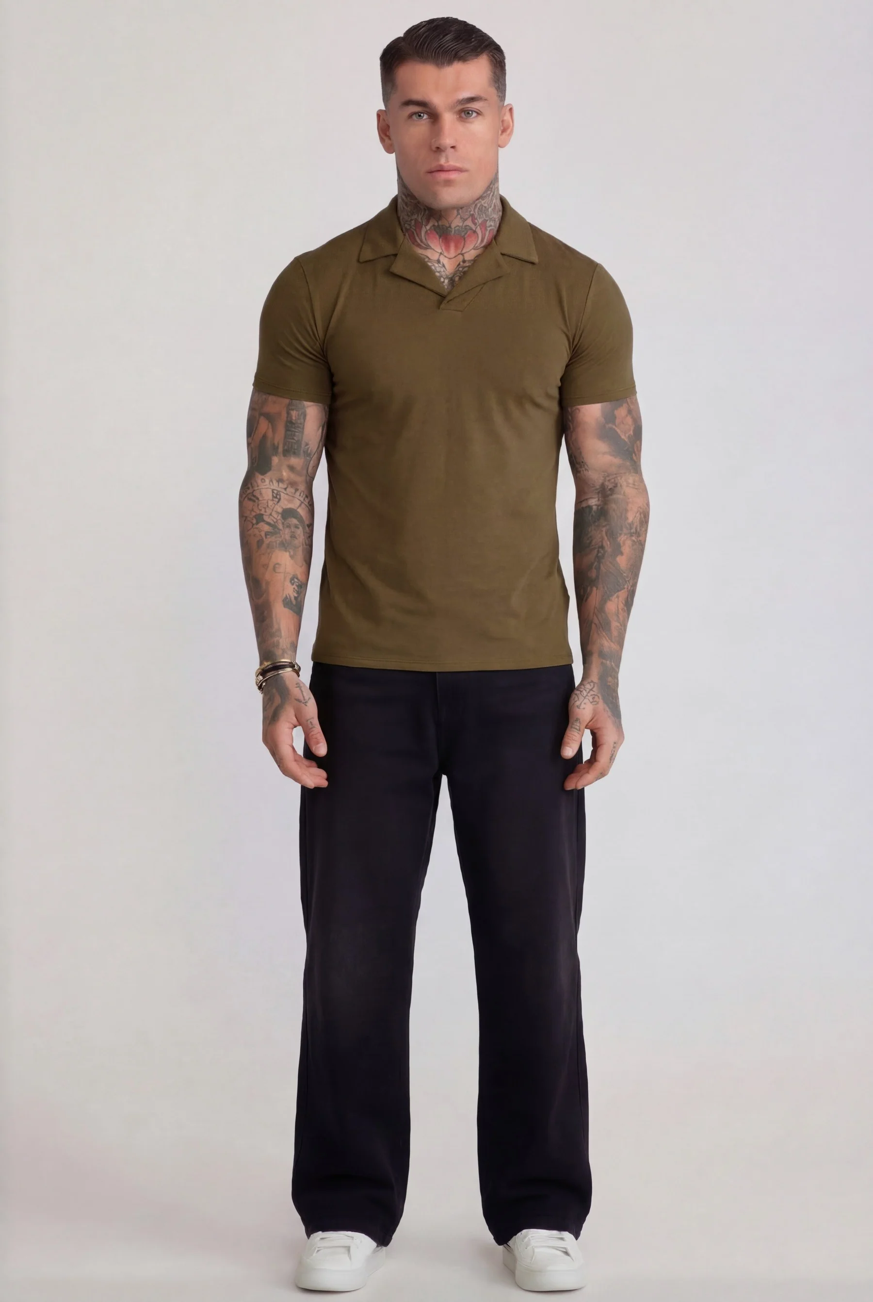 Khaki Green Revere Polo - Image 3