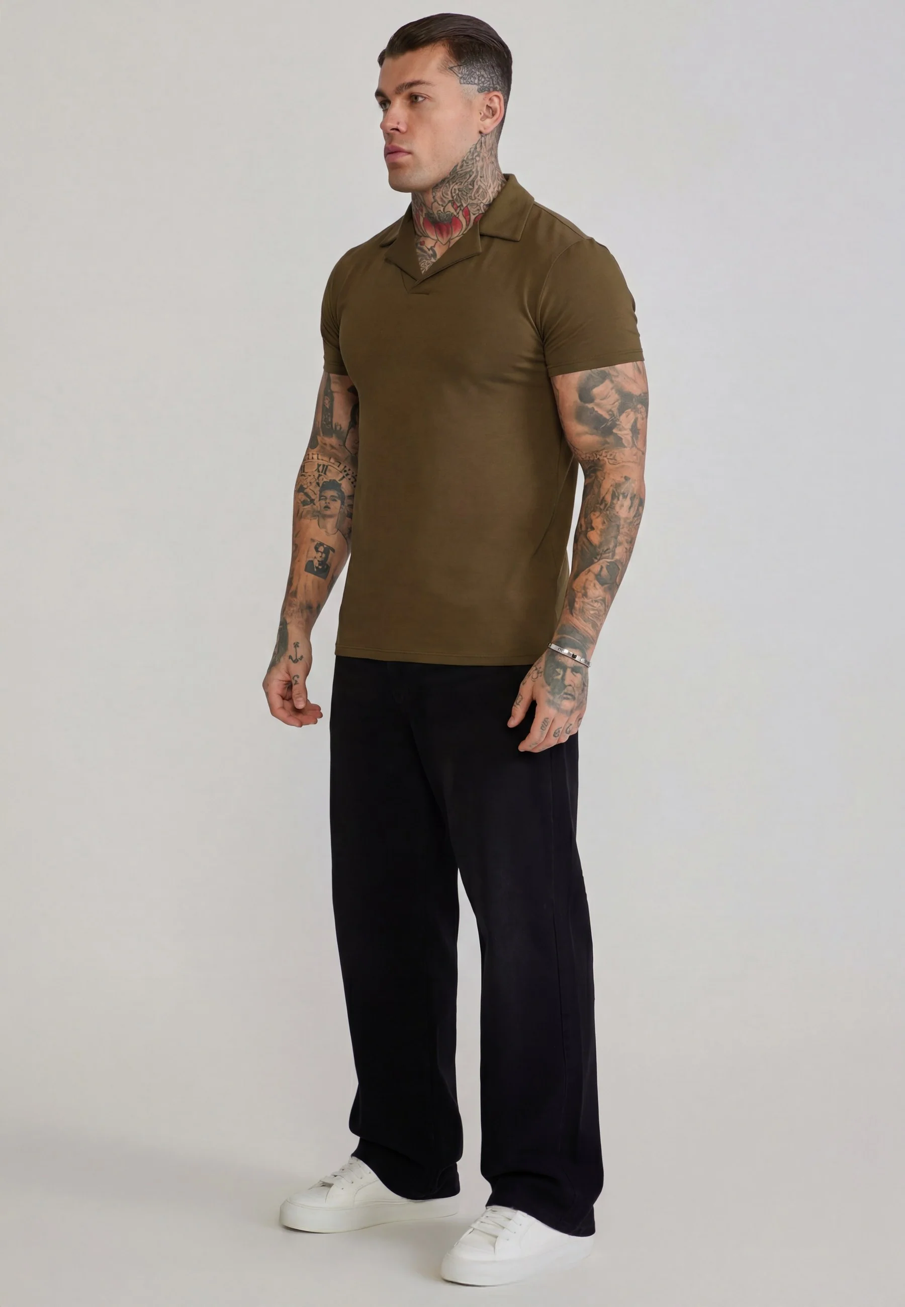 Khaki Green Revere Polo - Image 4