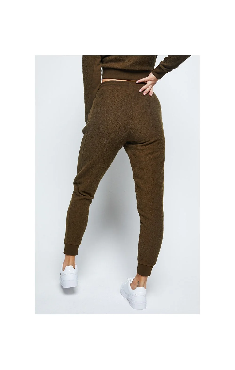 SikSilk Reverse Fleece Joggers - Khaki - Image 3