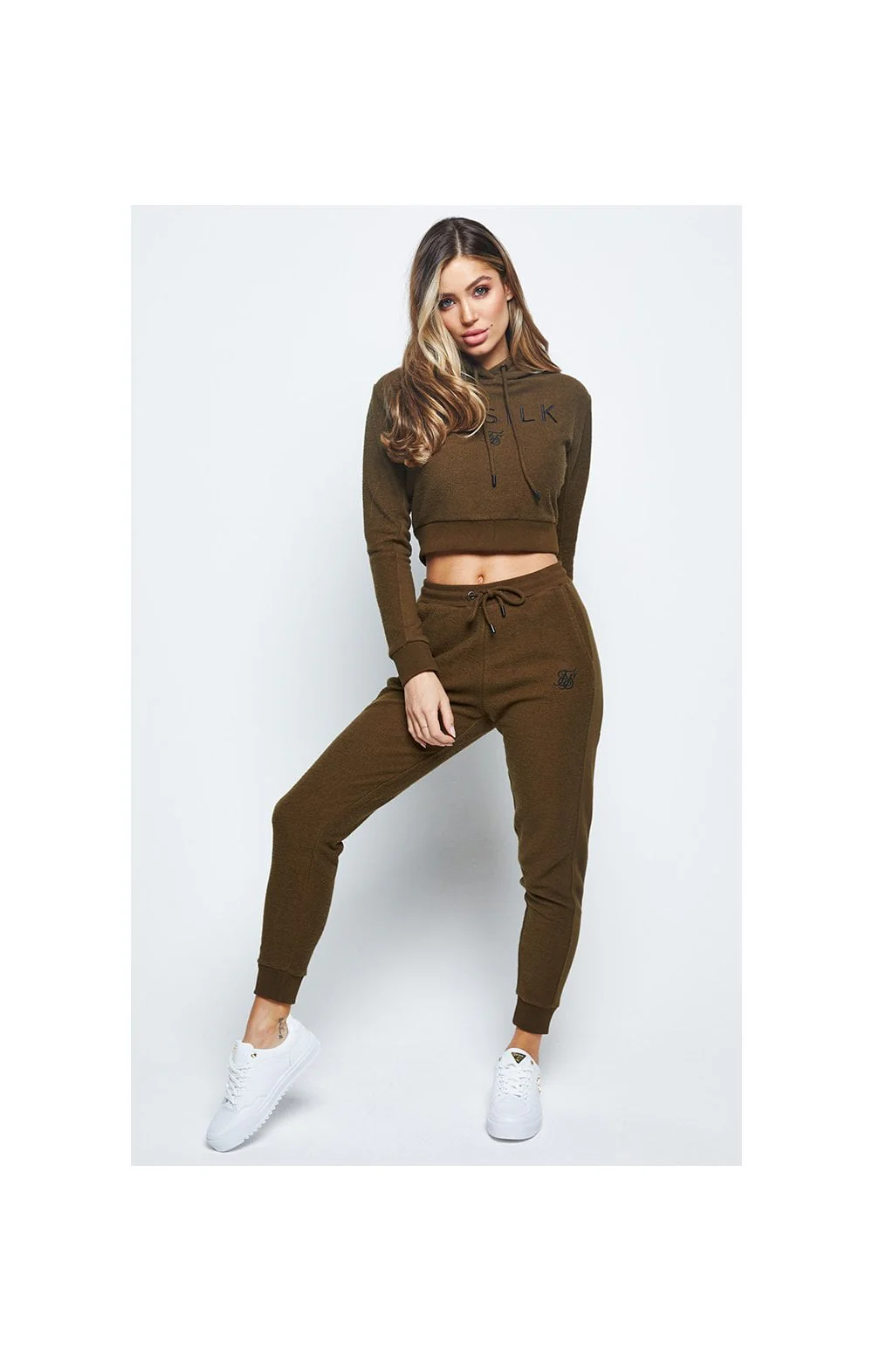 SikSilk Reverse Fleece Joggers - Khaki - Image 4