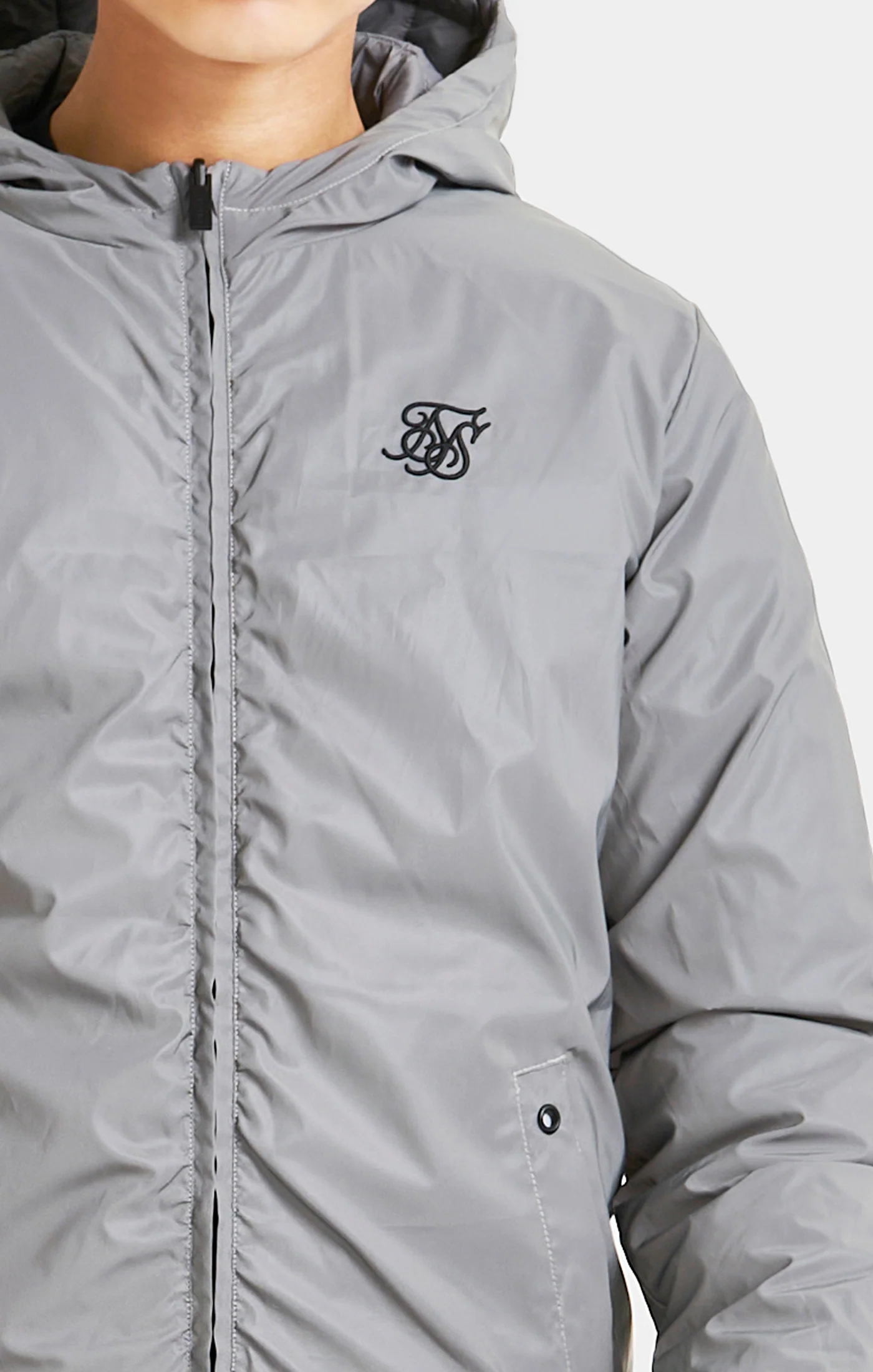Boys Grey Reversible Bubble Jacket - Image 4