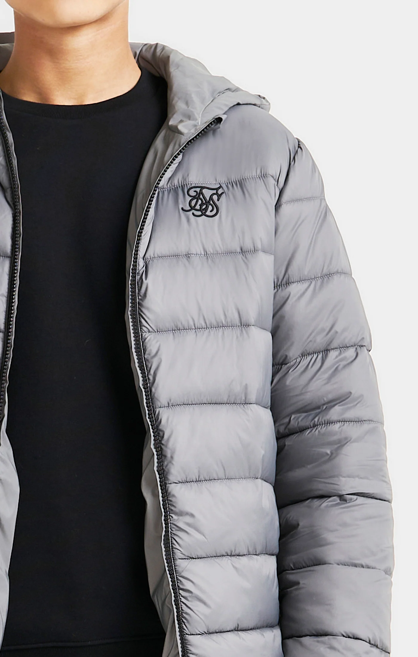 Boys Grey Reversible Bubble Jacket - Image 5
