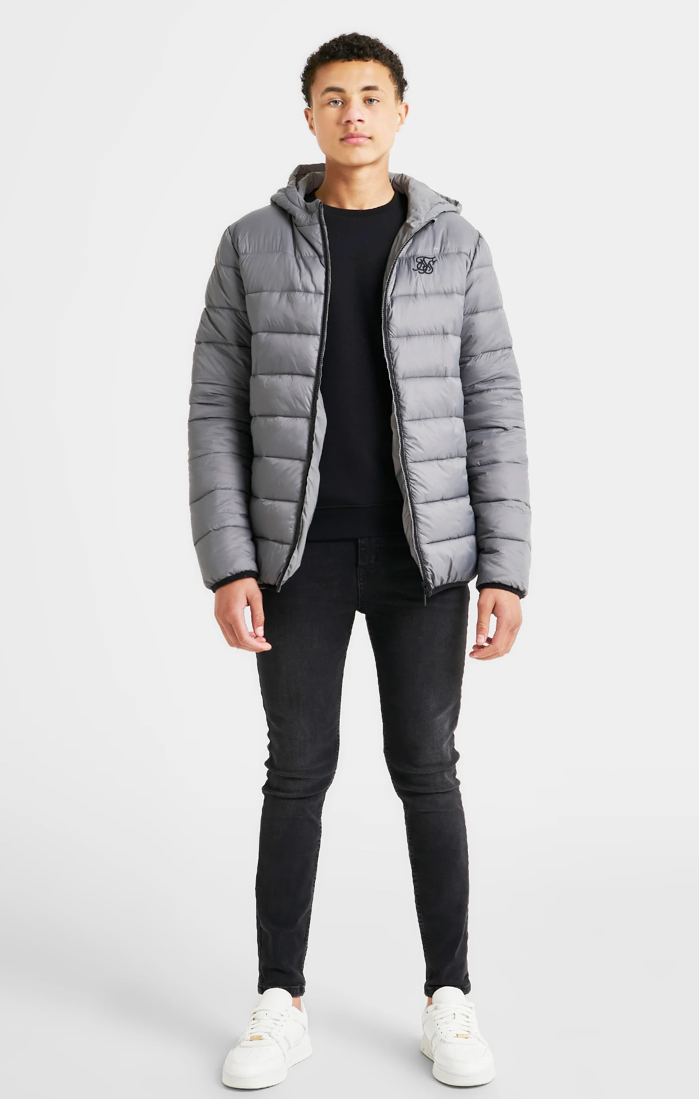Boys Grey Reversible Bubble Jacket - Image 6
