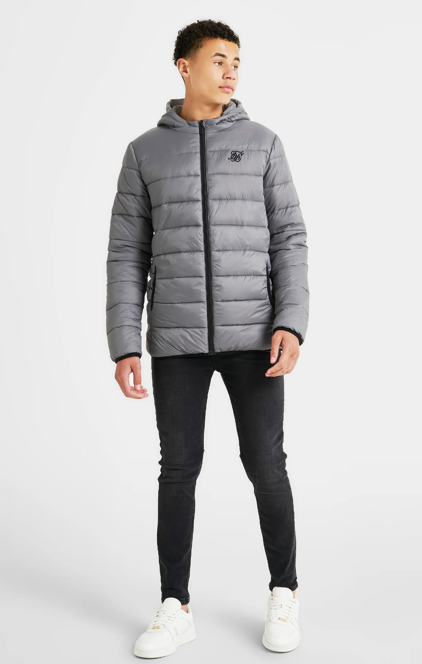 Boys Grey Reversible Bubble Jacket - Image 7