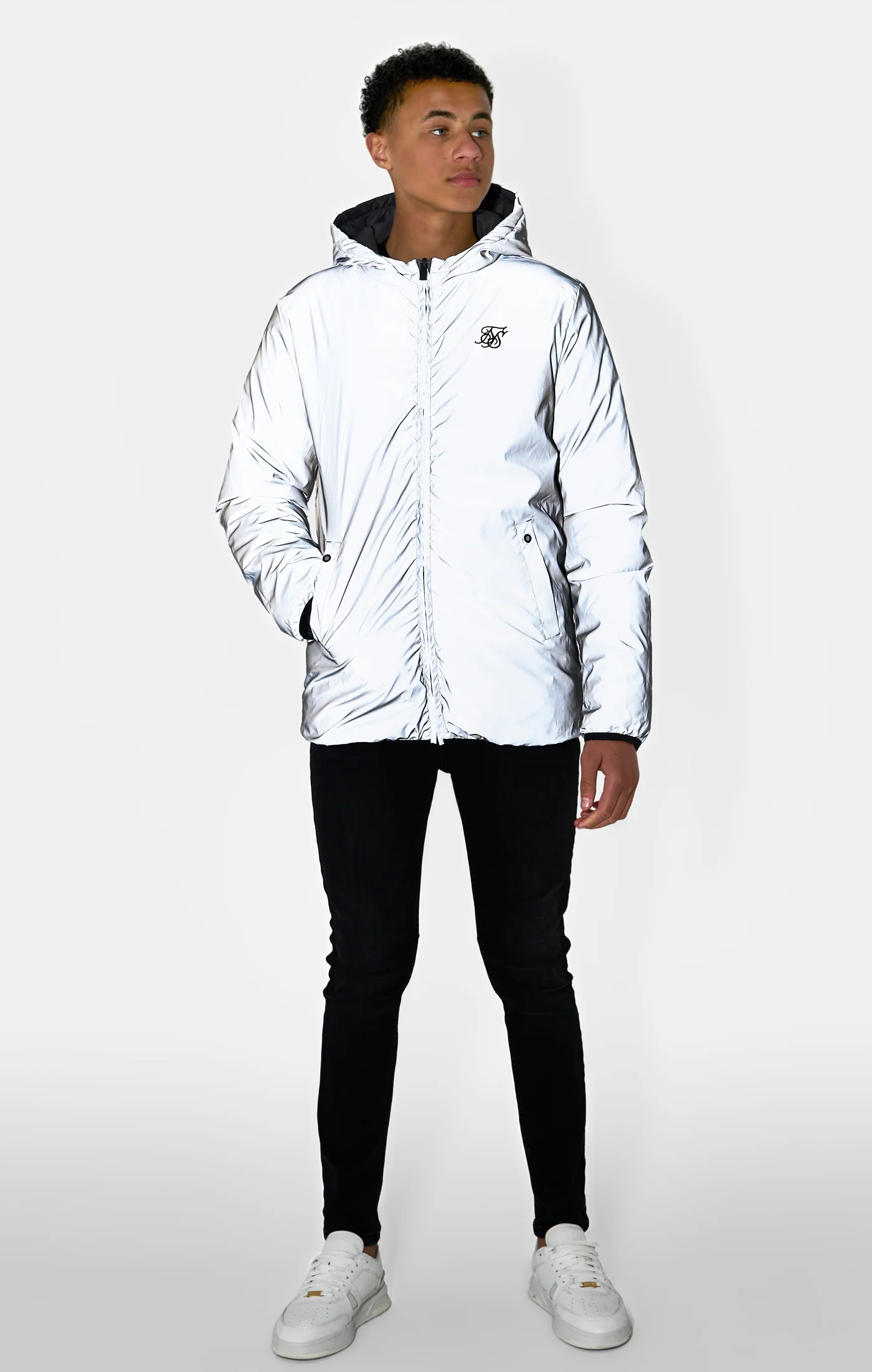 Boys Grey Reversible Bubble Jacket - Image 8