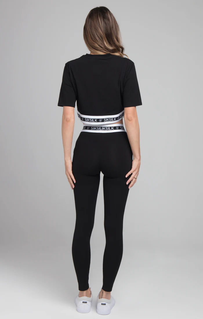 SikSilk Revert Fleece Crop Tee - Black - Image 5