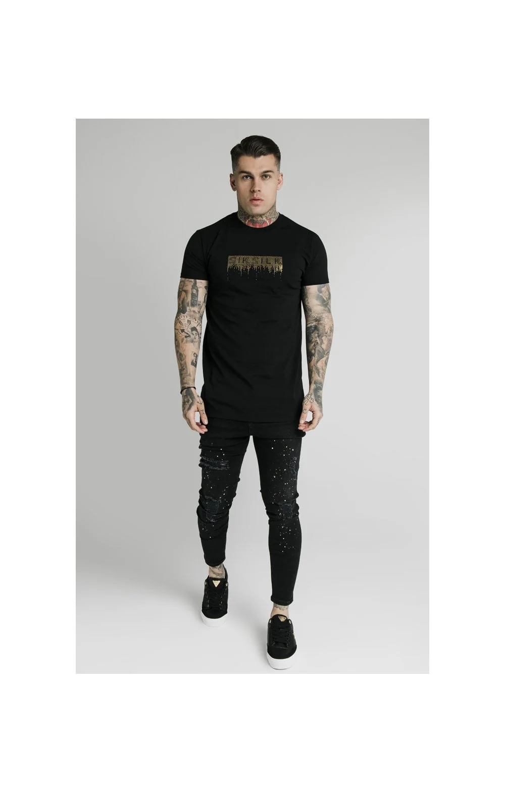 SikSilk Rhinestone Creep Tee – Black - Image 3