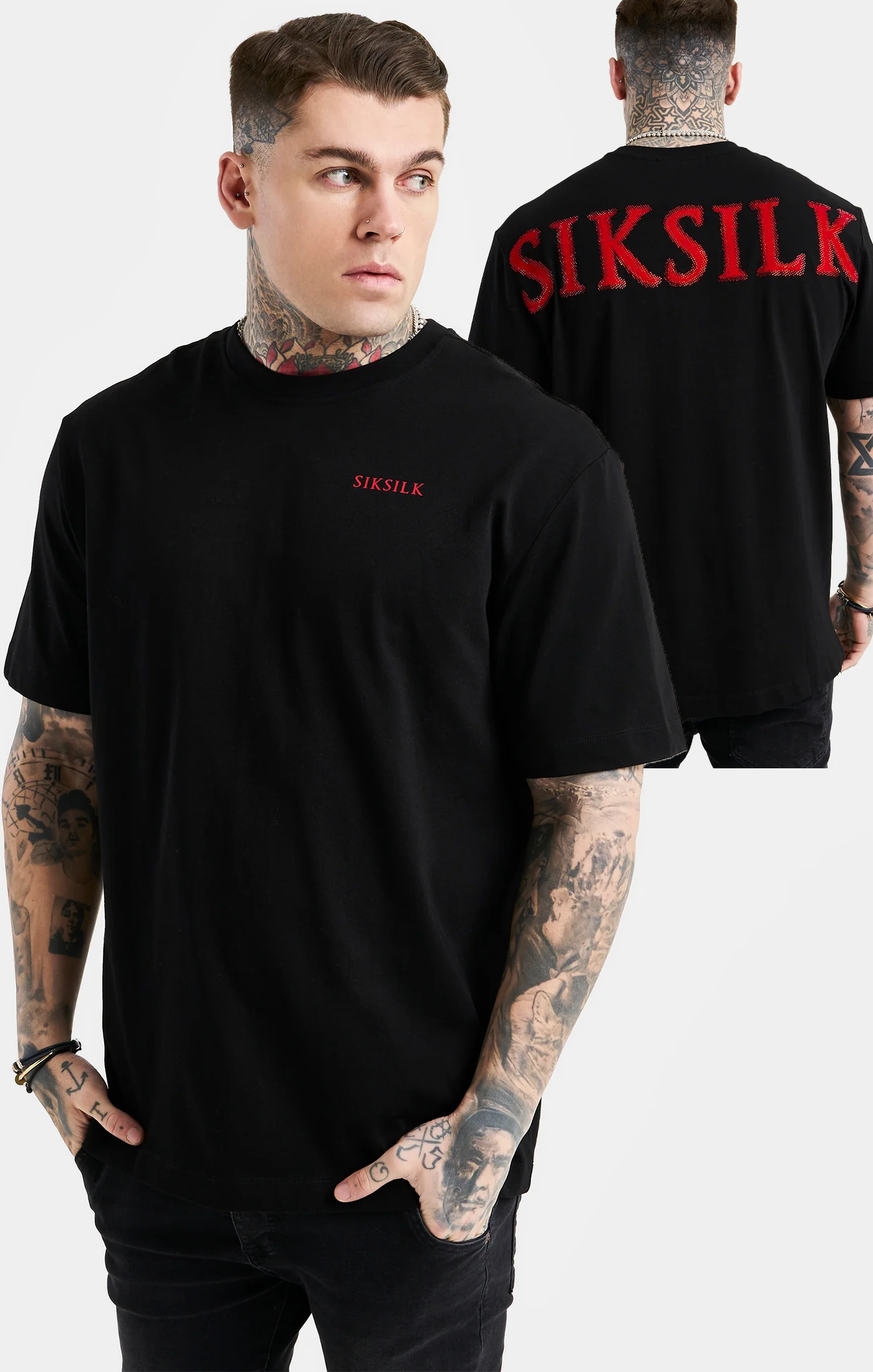 Black Rhinestone Oversized T-Shirt