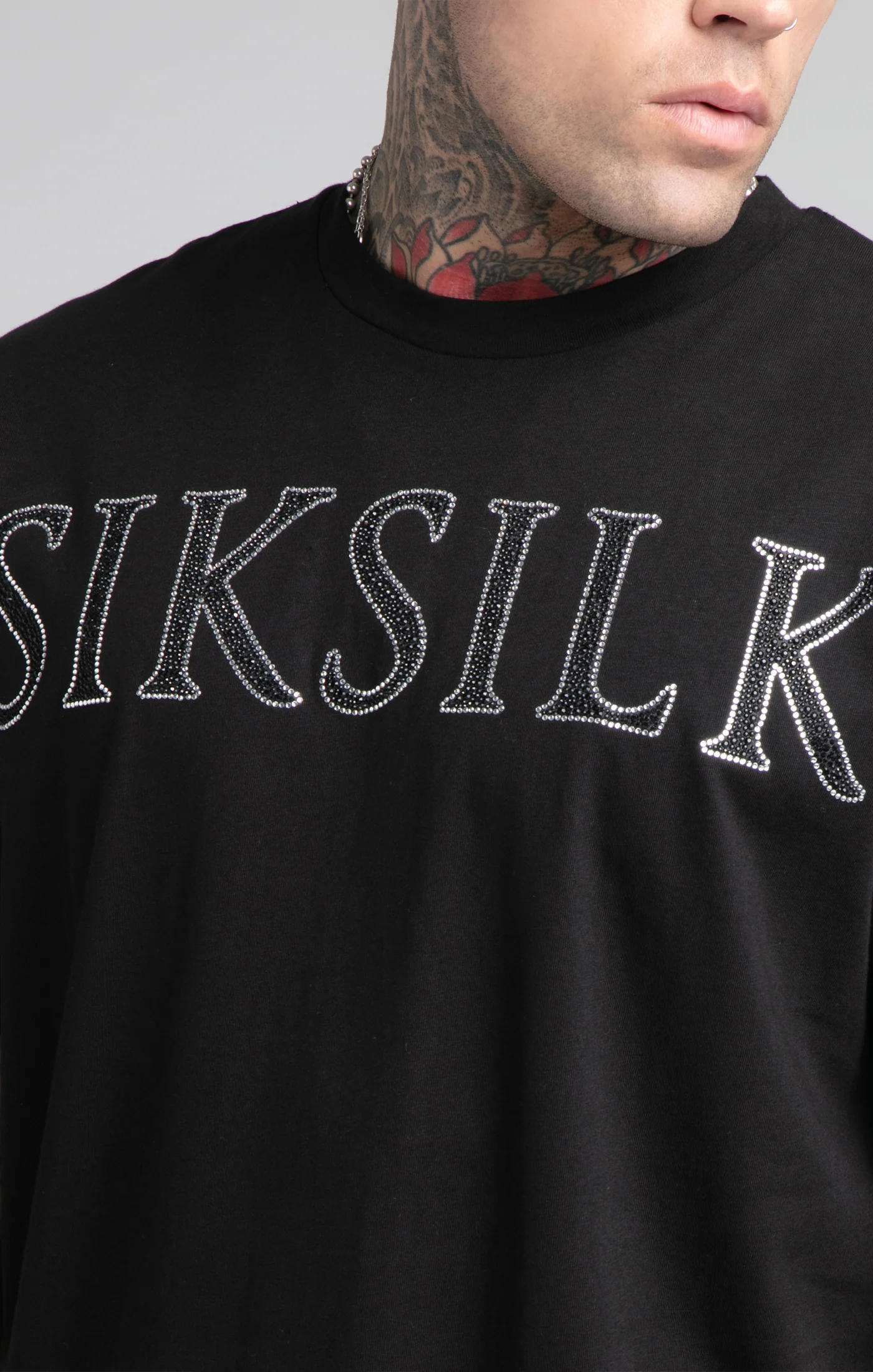 Black Rhinestone Oversized T-Shirt - Image 2