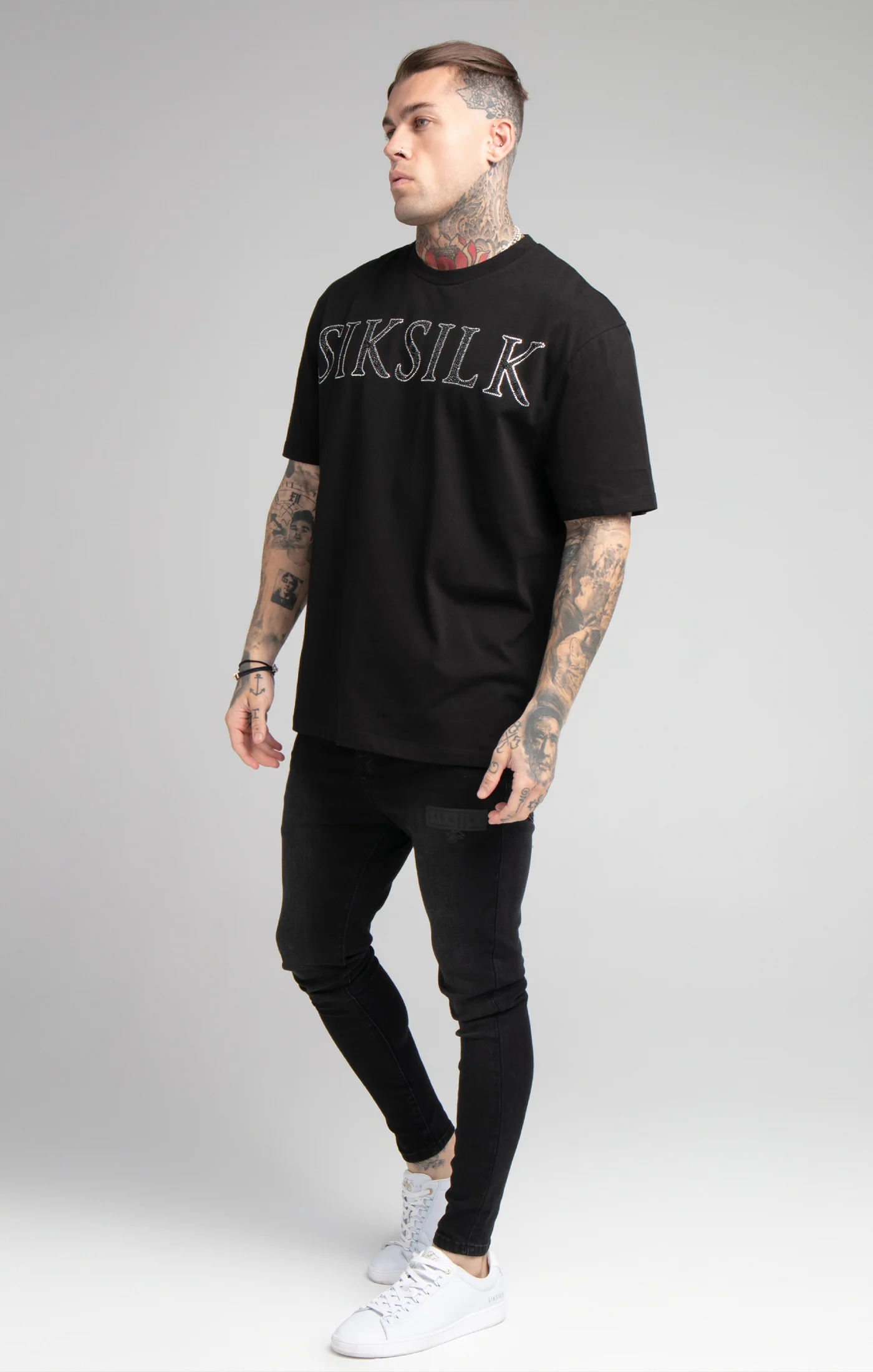 Black Rhinestone Oversized T-Shirt - Image 4