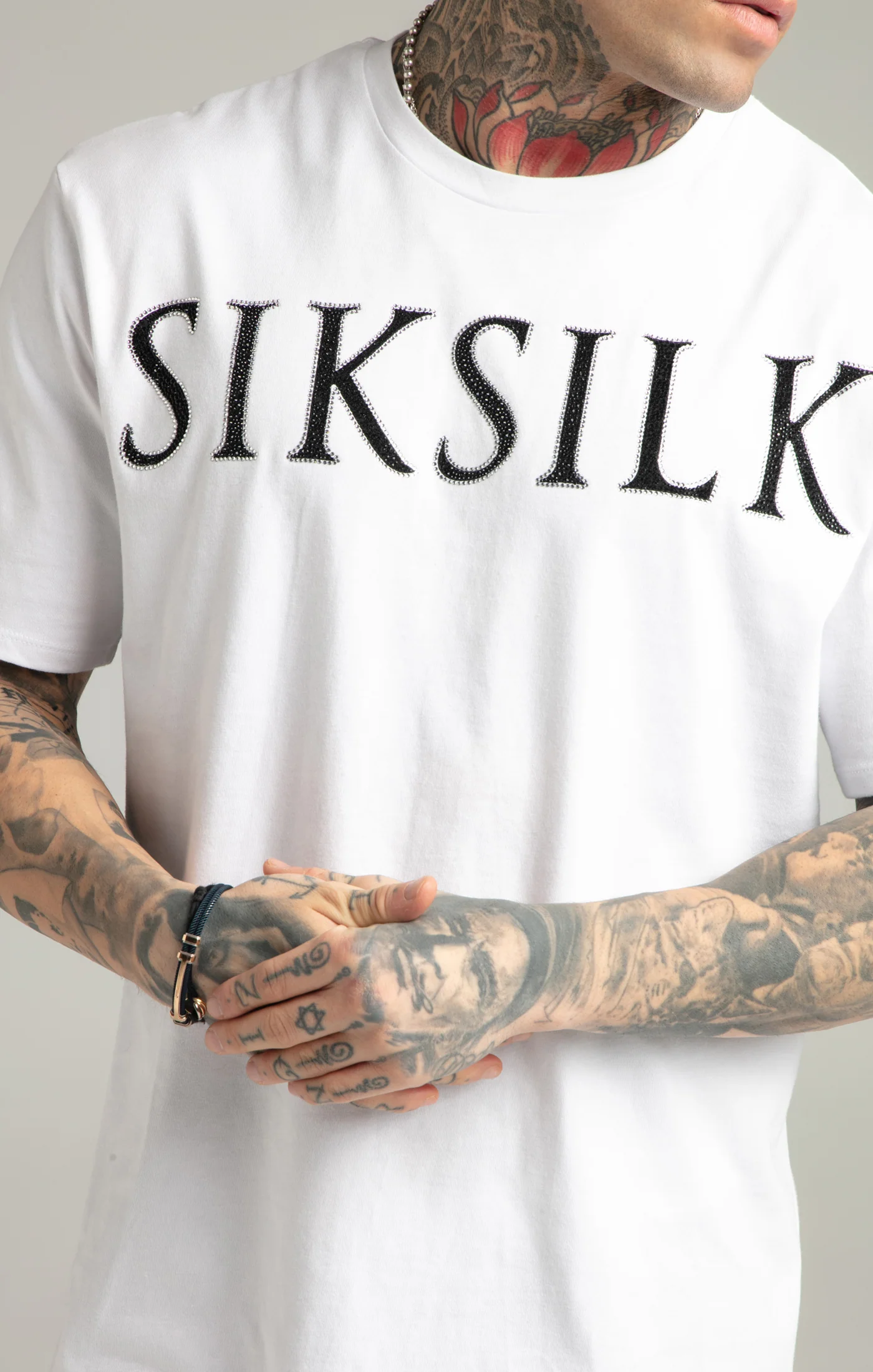 White Rhinestone Oversized T-Shirt - Image 2