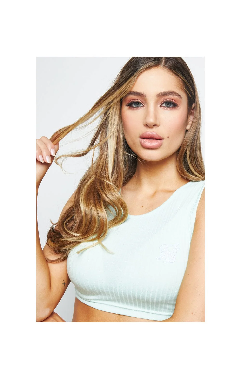 SikSilk Rib Bralette - Mint - Image 2