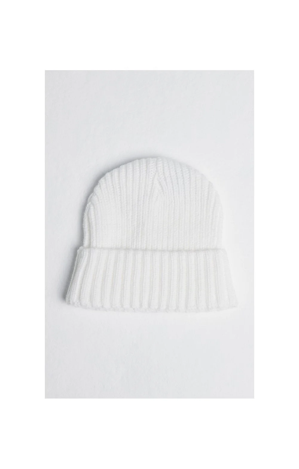 SikSilk Rib Cuff Beanie - White - Image 2