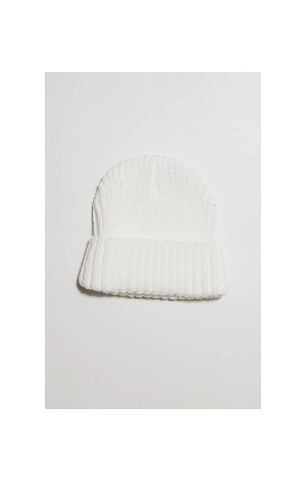SikSilk Rib Cuff Beanie - White & Gold - Image 2