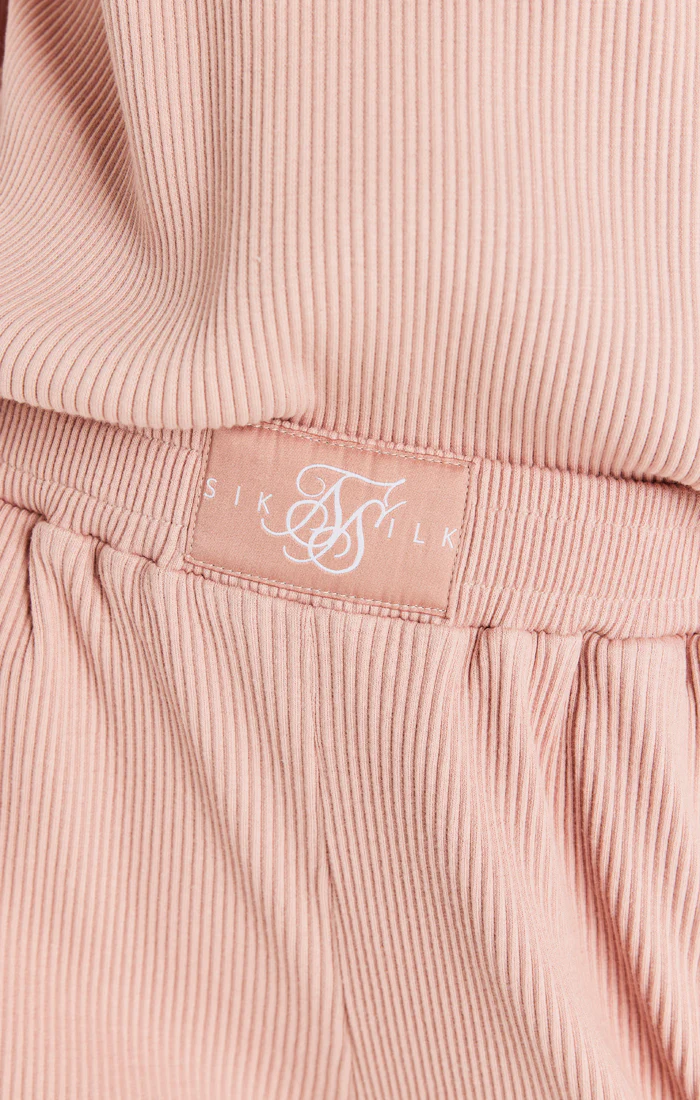 SikSilk Rib Joggers - Pink - Image 6