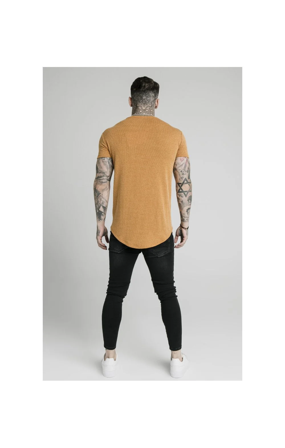 SikSilk Rib Knit Gym Tee - Yellow - Image 6